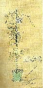 Carl Larsson nejlika i gron blomkruka France oil painting artist